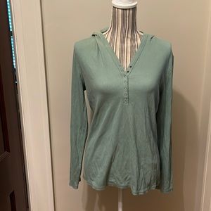 J Jill hooded Henley shirt